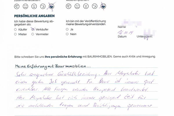 Bewertung von Herr H.