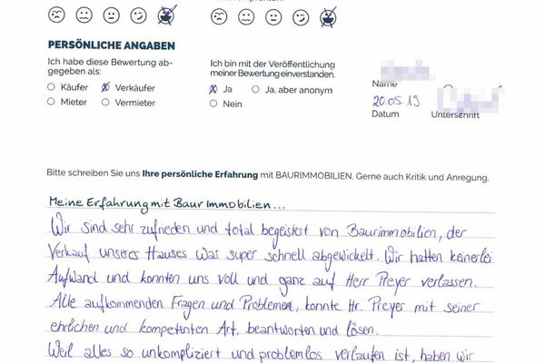 Bewertung von Herr K.