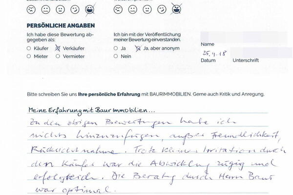 Bewertung von Frau B.