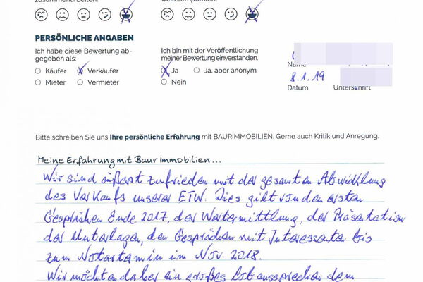 Bewertung von Fam. G.