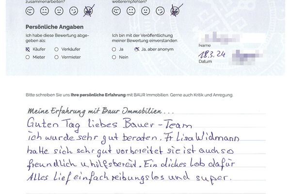 Bewertung von Frau Q.