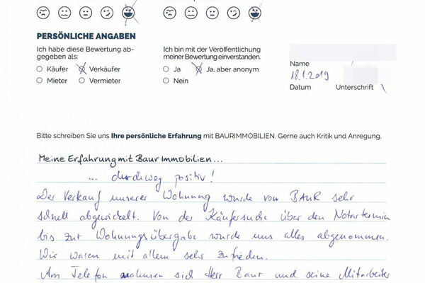 Bewertung von Fam. V.