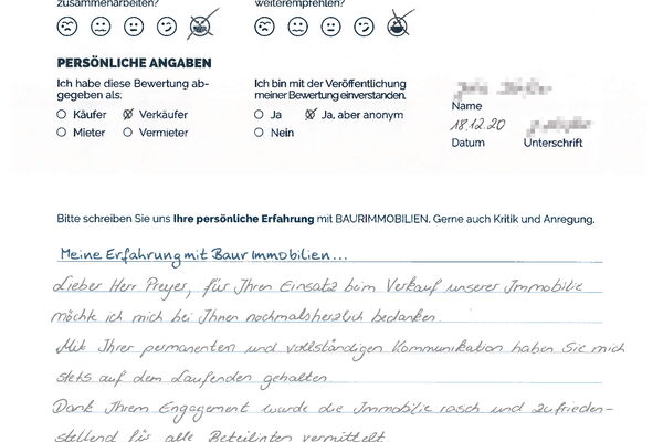 Bewertung von Frau D.