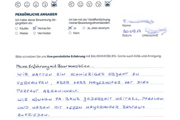 Bewertung von Fam. E.