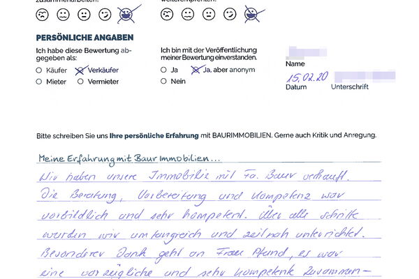 Bewertung von Frau P.