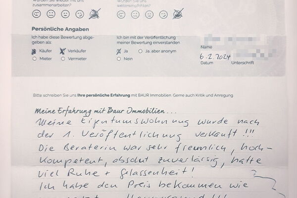 Bewertung von Frau K.