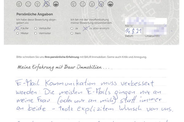 Bewertung von Herr G.