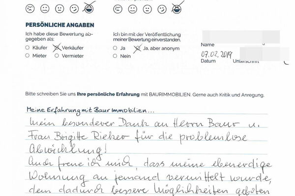 Bewertung von Frau M.