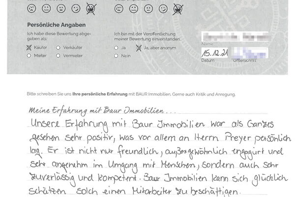 Bewertung von Frau W.