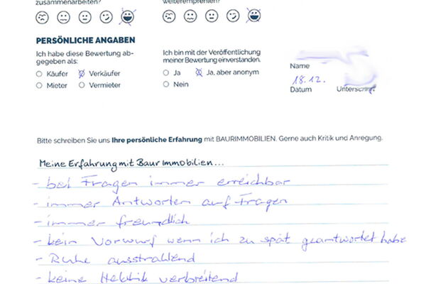 Bewertung von Frau K.