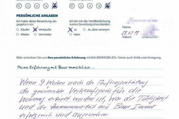 Bewertung von Frau D.