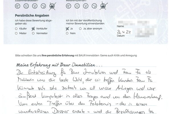 Bewertung von Herr M.