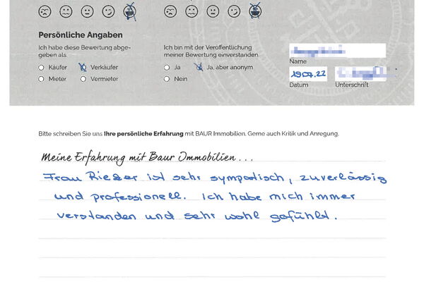 Bewertung von Frau A.