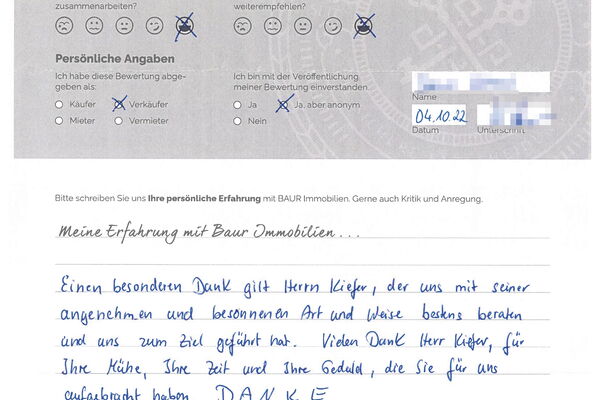 Bewertung von Frau B.