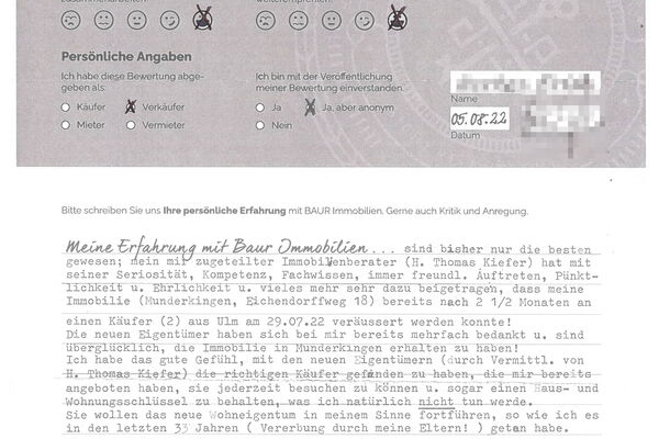 Bewertung von Herr H.