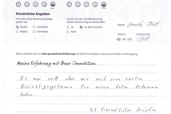 Bewertung von Frau K.