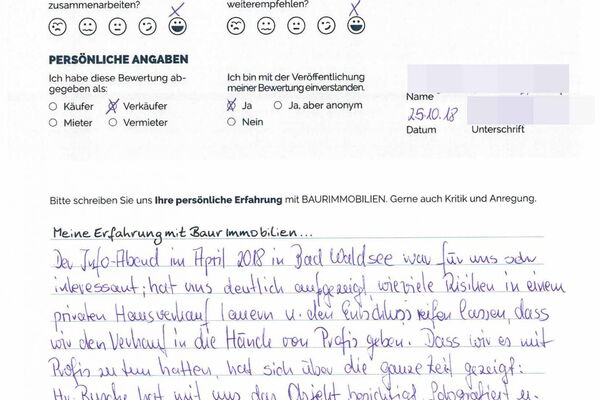 Bewertung von Frau K.