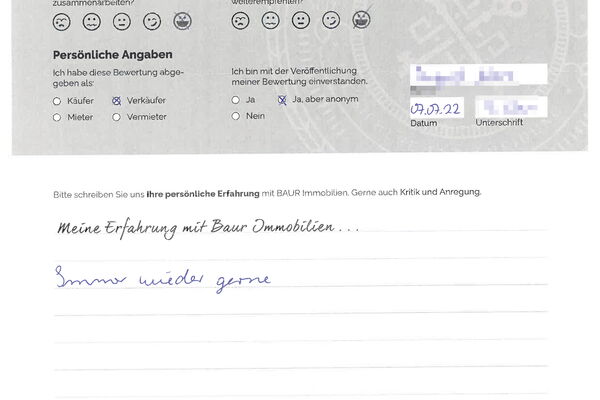 Bewertung von Frau M.