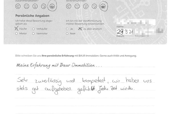 Bewertung von Frau S.