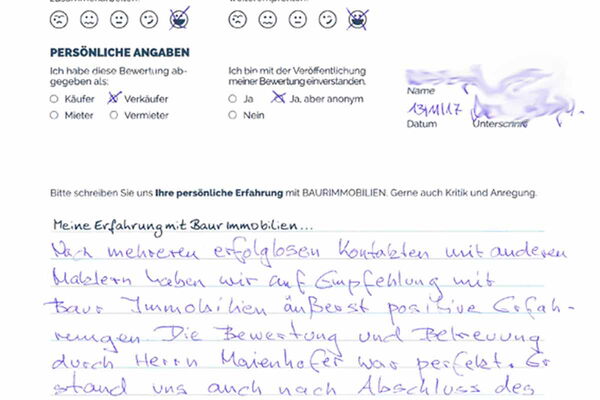 Bewertung von Herr E.