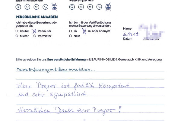 Bewertung von Herr K.