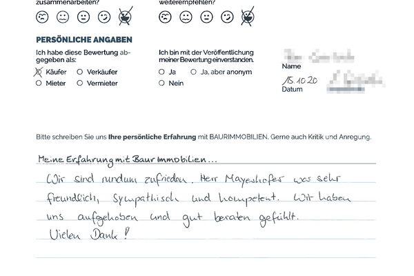 Bewertung von Fam. G.