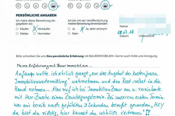 Bewertung von Frau K.