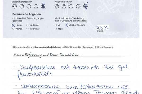 Bewertung von Frau M.