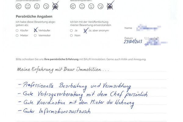 Bewertung von Herr O.