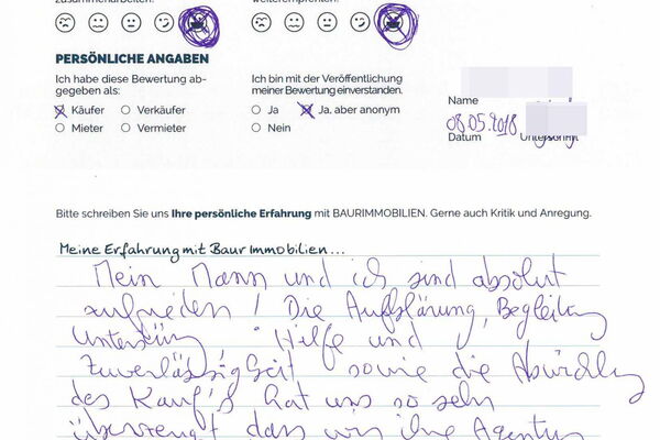 Bewertung von Frau S.