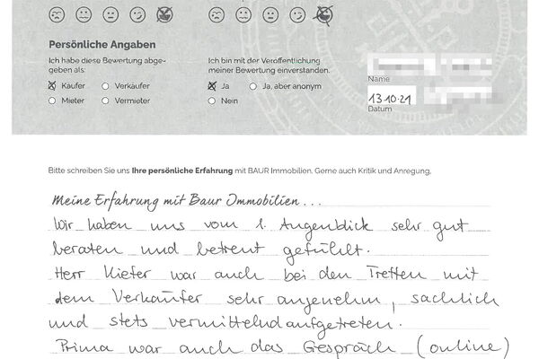 Bewertung von Frau W.