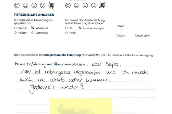 Bewertung von Herr M.