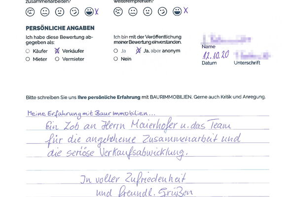 Bewertung von Frau B.