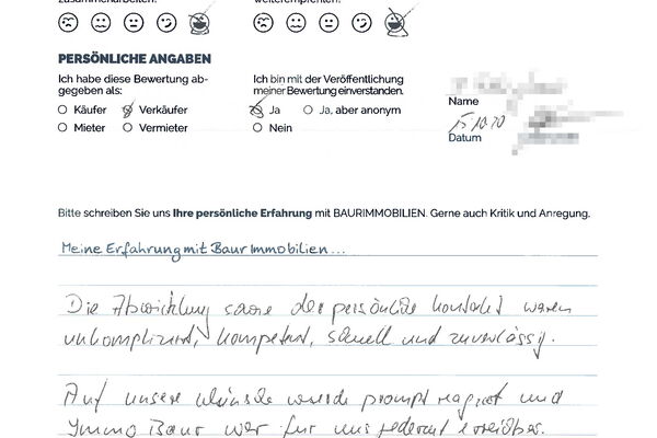 Bewertung von Herr F.