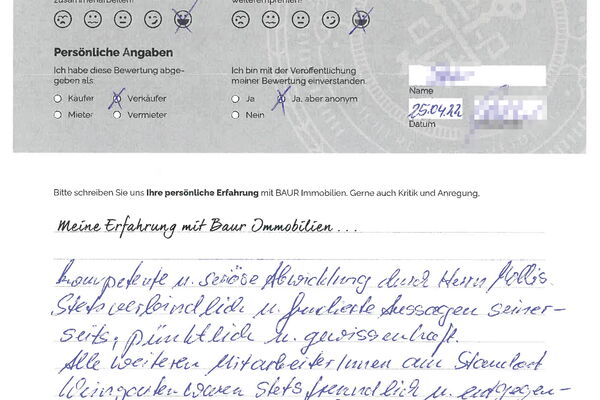 Bewertung von Herr B.