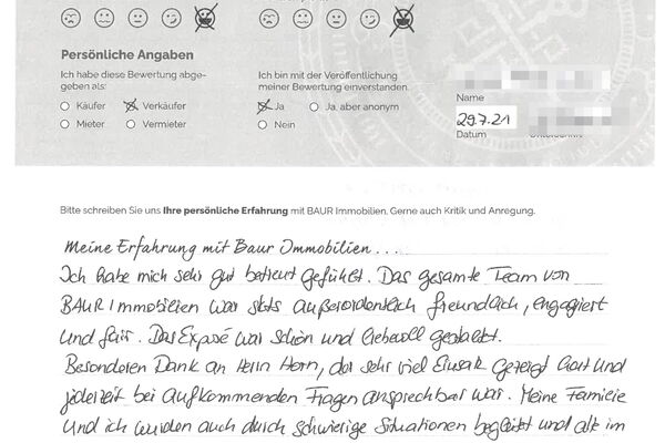 Bewertung von Frau F.