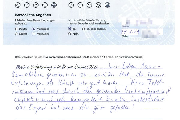 Bewertung von Herr J.