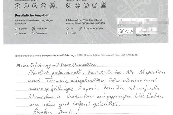 Bewertung von Eheleute S.