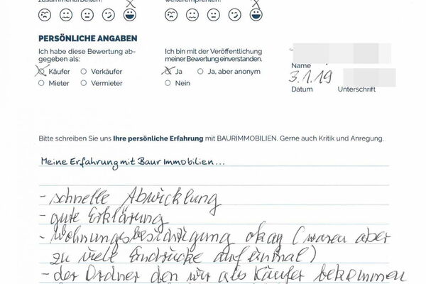 Bewertung von Frau F.