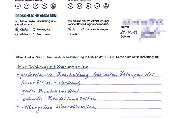 Bewertung von Herr H.