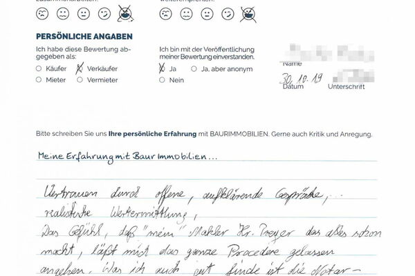 Bewertung von Frau F.