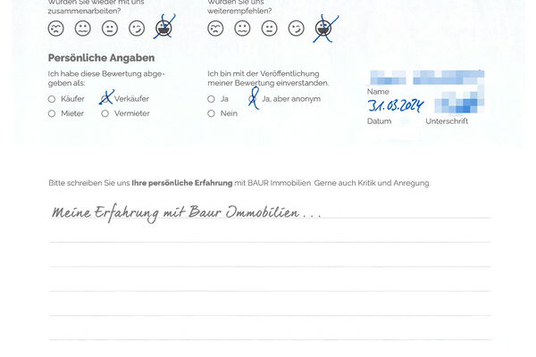 Bewertung von Herr F.