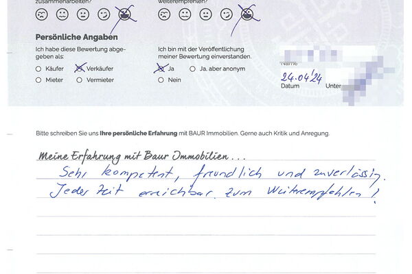 Bewertung von Familie S.