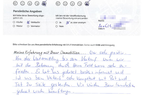 Bewertung von Fam. V.