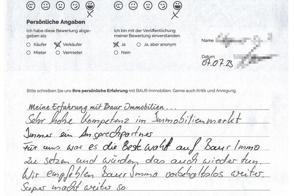 Bewertung von Frau W.