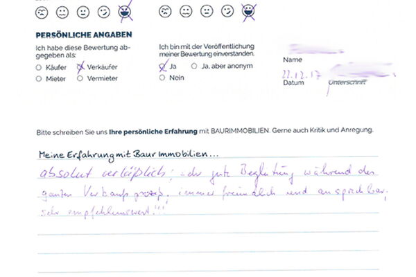 Bewertung von Frau F.