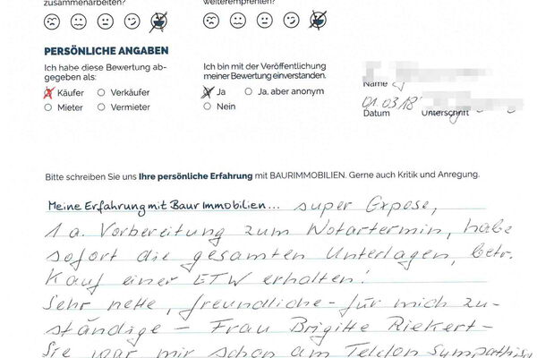 Bewertung von Frau P.